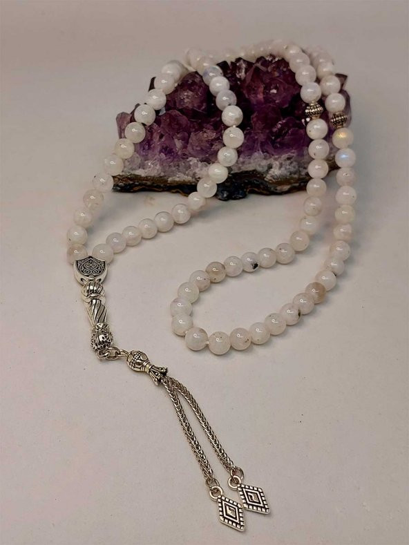 Ay Taşı 99luk Tesbih 6mm - Resim 5