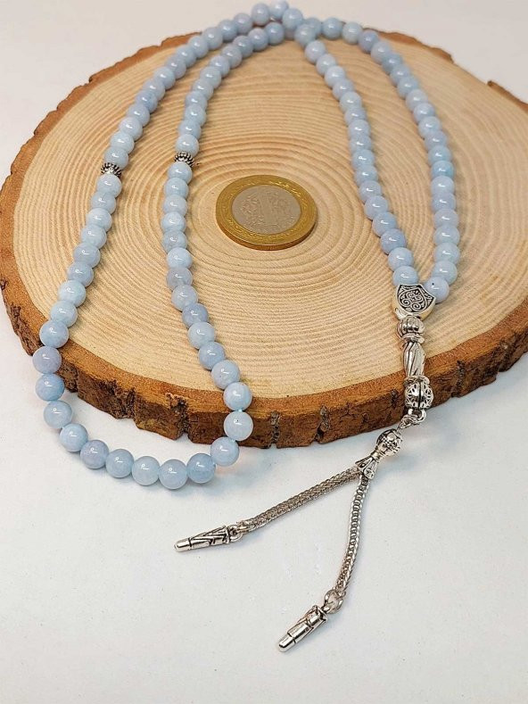 Akuamarin Taşı 99luk Tesbih 6mm - Resim 2