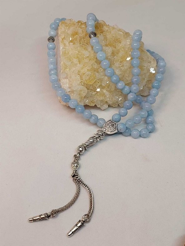 Akuamarin Taşı 99luk Tesbih 6mm - Resim 4