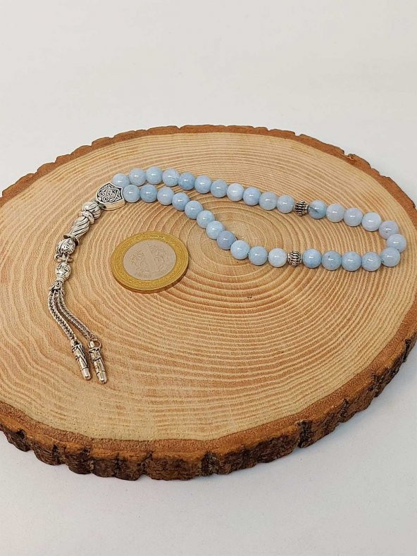 Akuamarin Taşı Tesbih 6mm - Resim 2