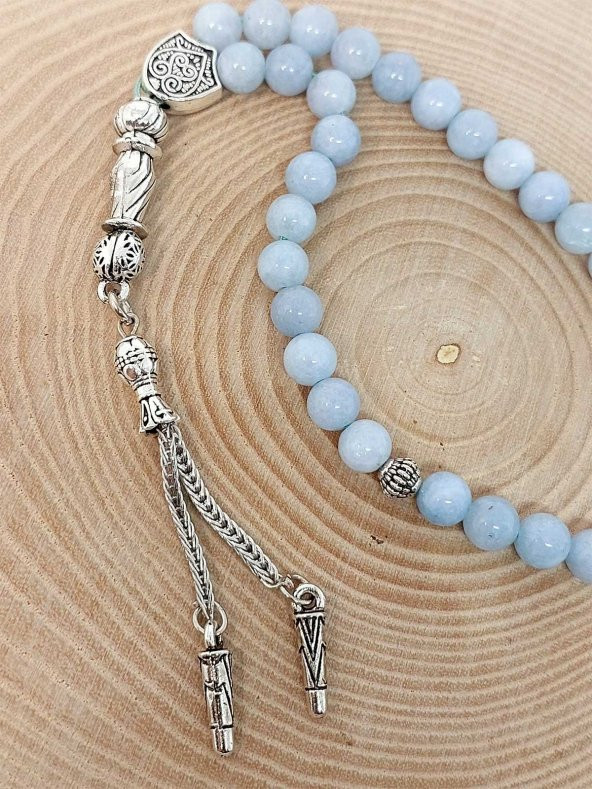 Akuamarin Taşı Tesbih 6mm - Resim 3