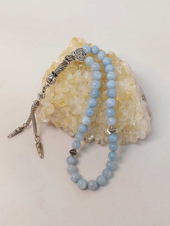 Akuamarin Taşı Tesbih 6mm - Resim 4