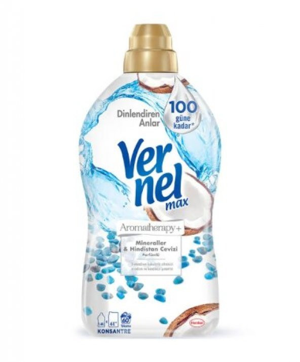 Vernel Max Konsantre Sıvı Çamaşır Yumuşatıcısı Mineraller ve Hindistan Cevizi 1440ml 60 Yıkama