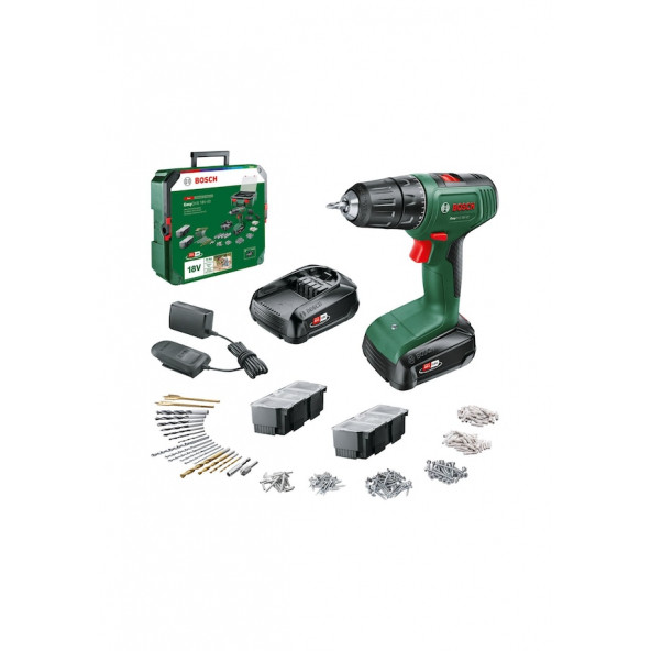 Bosch EasyDrill 18V-40 1.5Ah Çift Akü + 241 Parça Aksesuar Seti