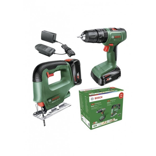 Bosch Akülü Darbeli Matkap DIY Set EasyImpact 18V-40 + EasySaw 18V-70