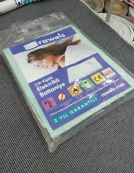 Rawels CE Kalite Belgeli Çift Kişilik Elektrikli Battaniye 120x160 - Su Yeşili - 2