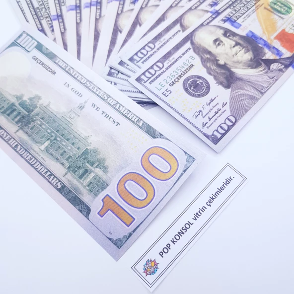 Geçersiz Şaka Düğün Parası 100 Adet Oyun Parası 100 Dolar - 2