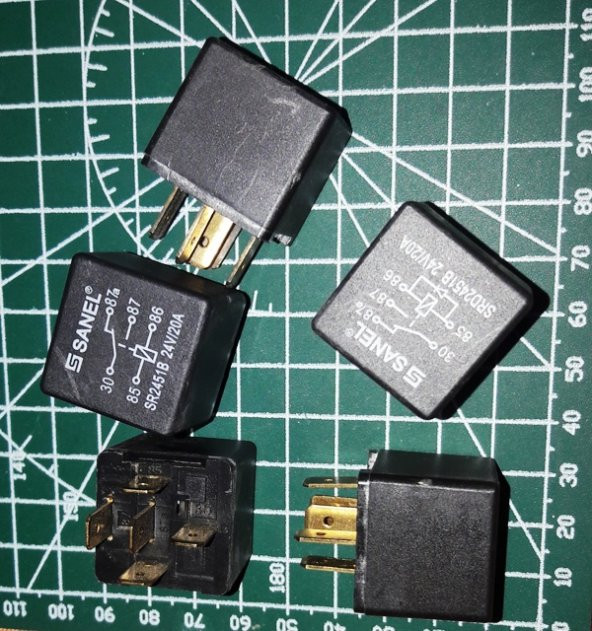 Sanel 24V Röle 5 Uçlu 20A Çift Platin SR2451B 24V/20A - 5 Adet - 4