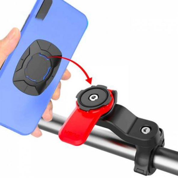Coofbe Güvenlik Kilitli 3M Yapıştıcı Motosiklet Telefon Tutucu Bisiklet Tutucu Gidon Motosiklet Tutcu - 2