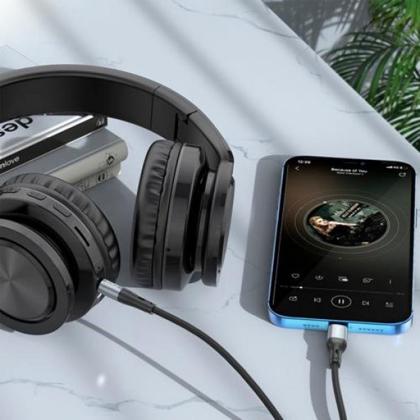 Coofbe Hc Seri 1Mt İphone Aux Kablosu İphone Ses Aktarım Kablosu AUX to İphone Araç Hoparlör Kulaklık Aux Kablo - 4