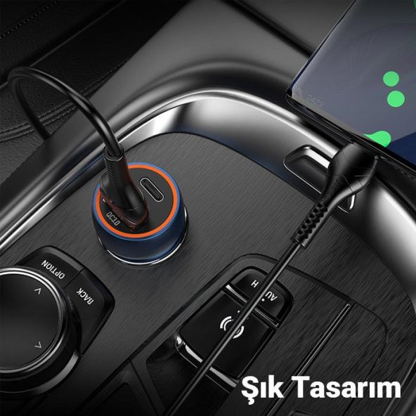 Coofbe Hc Seri Turbo Şarj 20W Araç Şarjı USB + Type-C Girişli QC3.0 Araç Çakmaklık Şarj Başlığı - 3