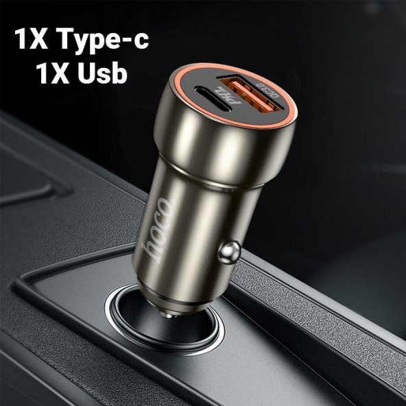 Coofbe Hc Seri Turbo Şarj 20W Araç Şarjı USB + Type-C Girişli QC3.0 Araç Çakmaklık Şarj Başlığı - 4