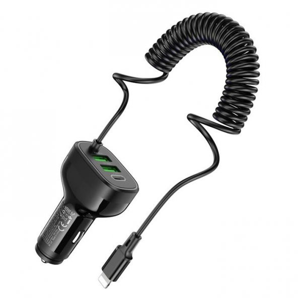 Coofbe Hc Seri Araç Şarj İstasyonu 30W 2 USB+ Type-C Girişli Araç Şarjı Araç Çakmaklık Şarjı Set - 4