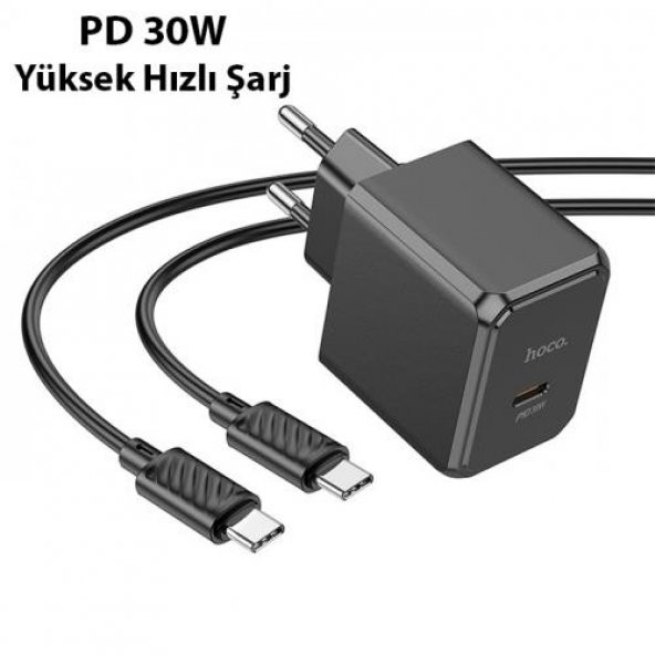 Coofbe HC Seri Şarj Akım Korumalı Turbo 30W Type-C Şarj Başlığı Ve 1Mt Type-C Kablo Şarj Seti - 2
