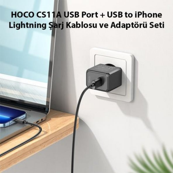 Coofbe HC Seri Şarj Akım Korumalı USB Girişli Şarj Başlığı Ve 1Mt Lightning Kablo Şarj Seti İphone İle Uyumlu - 2