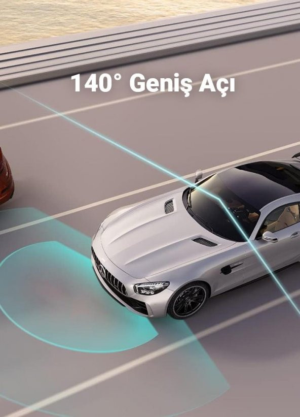 Coofbe 1080P FUL HD 140° Geniş Açı Lens Gece Görüşü Akıllı Araç Ön Arka Araç Kamerası Şarjlı 30fps - 5