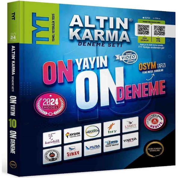 Altın Karma 2024 Tyt 10 Farklı Yayın 10 Farklı Deneme + Son 1 Yıl Çıkmış Sorular Hediye