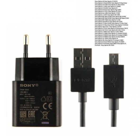 Sony Xperia Z5 Compact E5803 Şarj Aleti ve Data Kablosu UCH10 Micro USB
