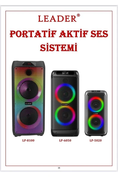 LEADER LP-5020 Portatif Aktif Ses Sistemi - 3
