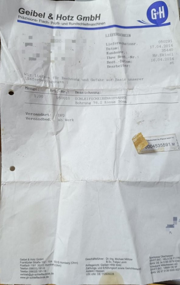 Geibel Hotz Cnc Torna Dereceli Disk Tutucu 950010 - Resim 11