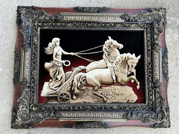 Olimpiyatlarda Yarışan Romalı Güzel Kadın Temalı Halı Tablo 95x75cm (Hafif Kusurlu) - 2