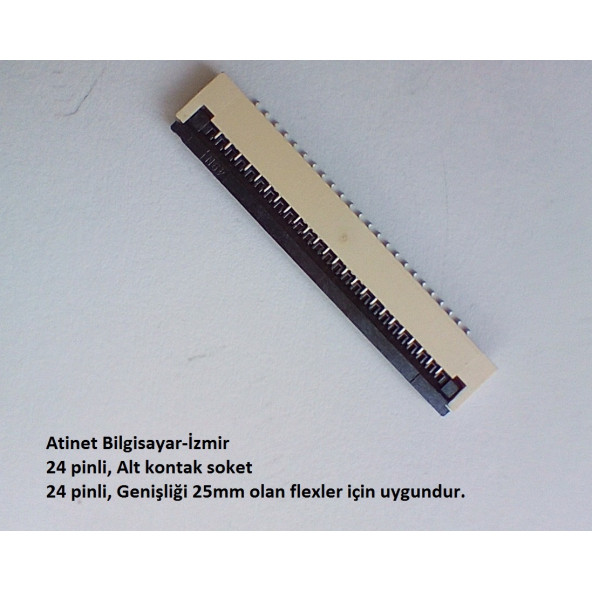 24 Pin 1Mm Adımlı Flex Soketi Flex Ffc Konnektörü Alt kontak 24-1-Alt