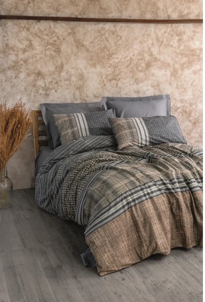 Cotton Box Ranforce Toprak Tek Kişilik Nevresim Takımı Tımbre Antrasit