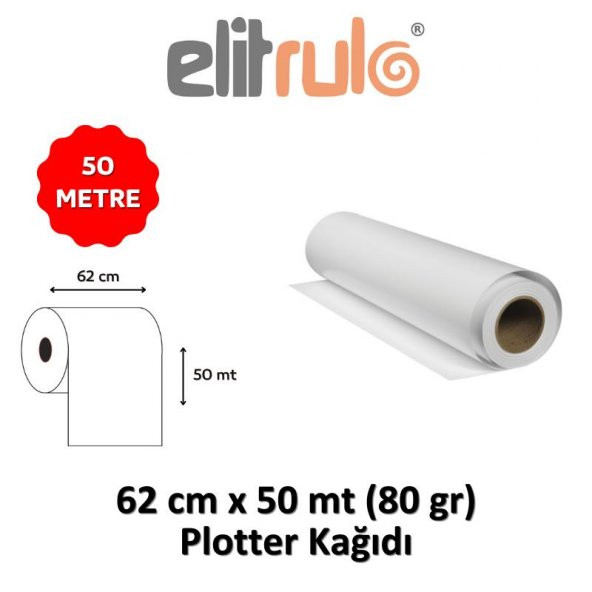 Elitrulo Plotter Kağıdı 62cm x 50mt 80gr