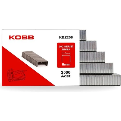 KOBB KBZ208 8mm 2500 Adet 200 Serisi Ağır Hizmet Tipi Zımba Teli - 2