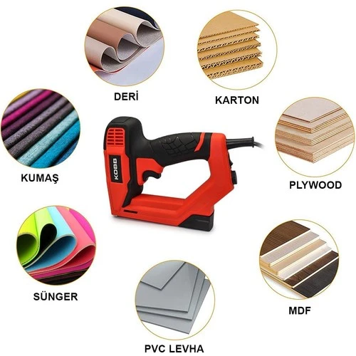 KOBB KBZ200B 8-16mm Zımba ve 15-16mm Profesyonel Çivi Çakma Makinesi + 3000 adet Yedek Zımba ve Çivi - Resim 5