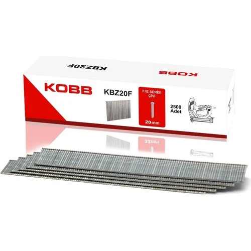 KOBB KBZ20F 20mm 2500 Adet F/E/J/8 Serisi Ağır Hizmet Tipi Kesik Başlı Çivi - 2