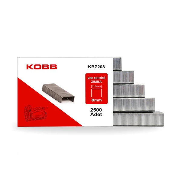 KOBB KBZ208 8mm 2500 Adet 200 Serisi Ağır Hizmet Tipi Zımba Teli - 7