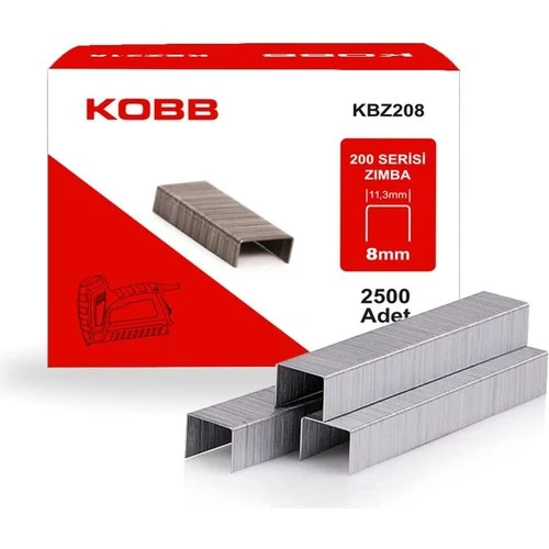 KOBB KBZ208 8mm 2500 Adet 200 Serisi Ağır Hizmet Tipi Zımba Teli