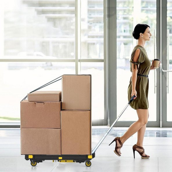 STANLEY PC532 137kg 62x45cm Dört Tekerli Çekme Kollu Yük ve Paket Taşıma Arabası - 3