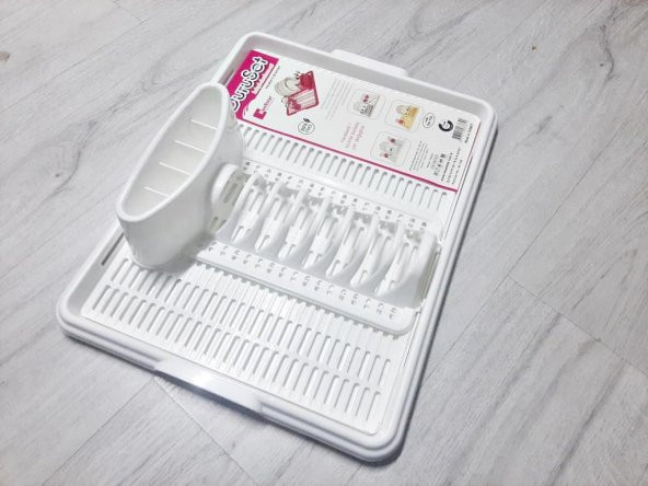 Moonstar Hareketli Tabaklık Bulaşık Durulama Seti Beyaz-720 - 4