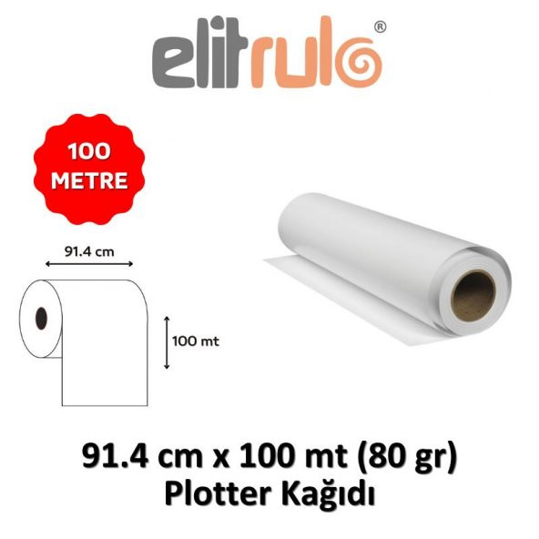 Elitrulo Plotter Kağıdı 91.4cm x 100mt 80gr