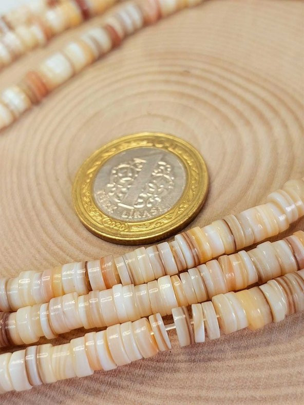 Sedef Taşı 6*2mm YARIM Dizi (18cm uzunluğundadır) (43160) ürün görseli