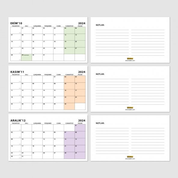 2024 Takvimi, Aylık Planlama, 2024 Masa Takvimi, 2024 Calendar, Monthly Planning, 2024 Desk Calendar - 7