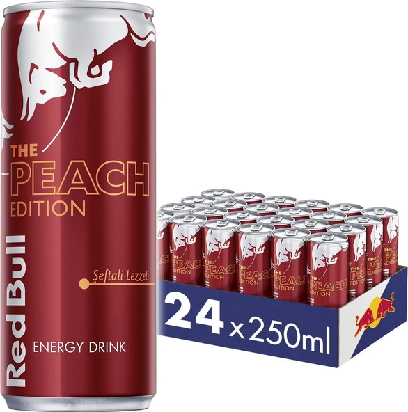 Red Bull Enerji Içeceği, Şeftali, 250 ml (24lü Paket, 24 x 250 Ml)
