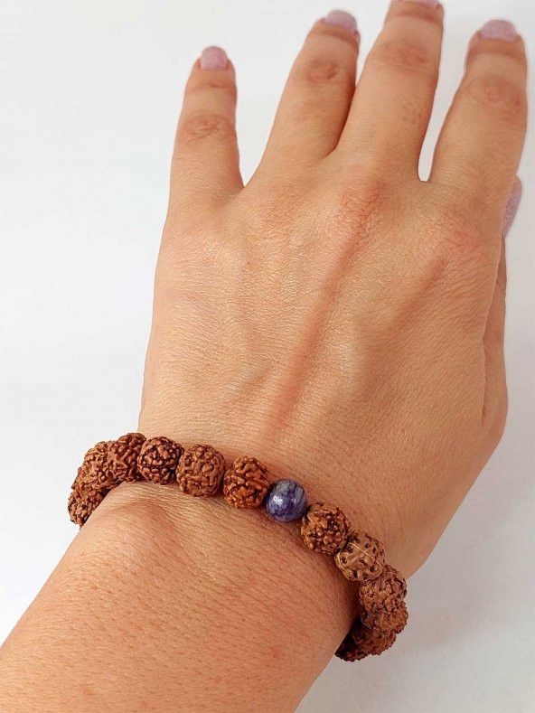 Çeroit Taşlı Rudraksha Tohum Unisex Bileklik 8mm