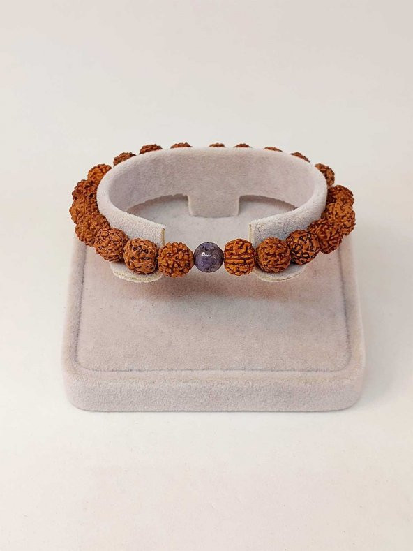 Çeroit Taşlı Rudraksha Tohum Unisex Bileklik 8mm - 2