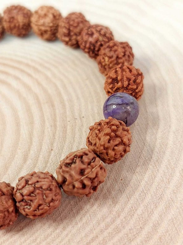 Çeroit Taşlı Rudraksha Tohum Unisex Bileklik 8mm - 3