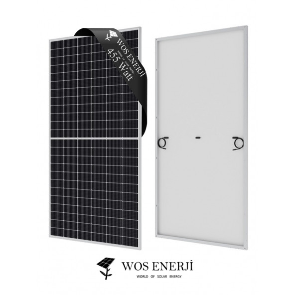 Wos Enerji Güneş Paneli Half Cut 455 Watt Monokristal Perc 144 Hücreli Solar Panel
