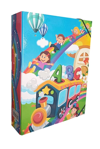 Lastikli Klasör 1 Adet İpli Klasör 32x24x6 cm Okul Öğrenci Klasörü Lastikli Çanta İpli Dosya Kreş Anasınıfı - 3