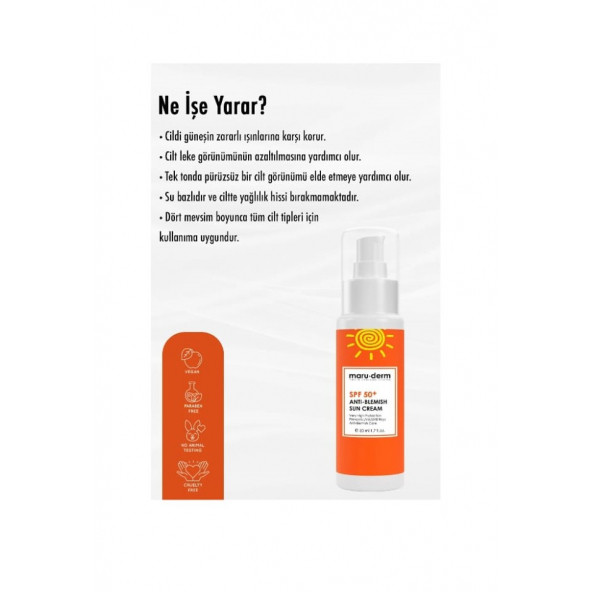 Maruderm SPF 50+ Leke Karşıtı Güneş Koruyucu Krem 50 ML - 3