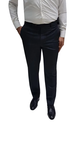 Royalesso Melanj Klasik Kesim Erkek Kumaş Pantolon-6355 - 2