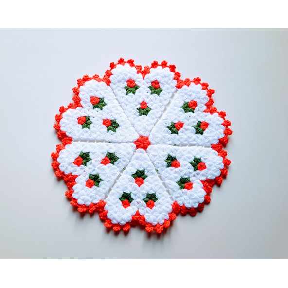 Banyo Lifi Yün El Örmesi  Ceyizlik Papatya Desenli