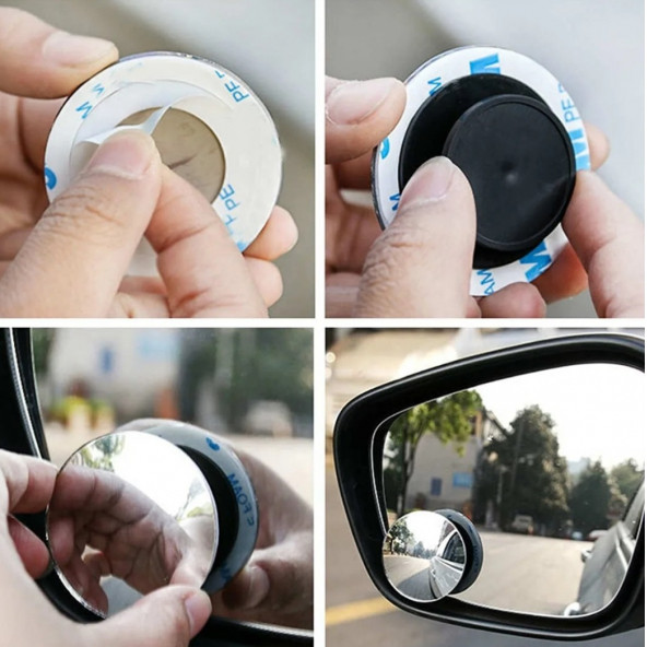 OTO KÖR NOTKA AYNASI ÇERÇEVESİZ 360 DERECE DÖNEN 2 ADET - 6