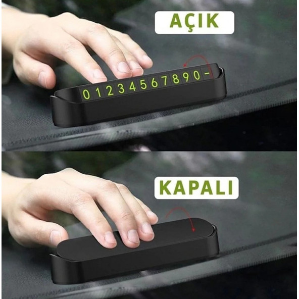 Araç Torpido Üstü Aç Kapa Numaratör Fosforlu Manyetikli - 6