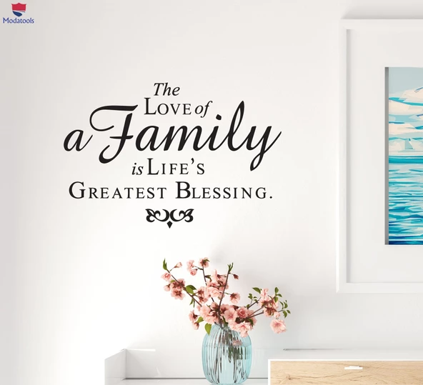 Duvar Sticker Nimet Aile Alıntı Din İç Oturma Odası, Ofis, Mağaza Dekoru Siyah 22,5 inç x 15 inç ürün görseli 1